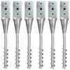 vidaXL Ground Spikes 6 pcs Silver 7x7x56 cm Galvanised Steel