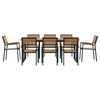 vidaXL Garden Dining Set 9 pcs Black Solid Acacia Wood