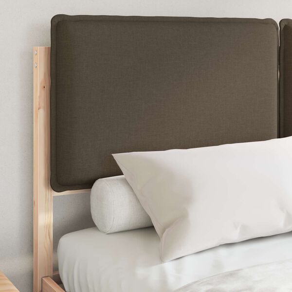 vidaXL Bed Frame with Upholstered Headboard Taupe 150 x 200 cm