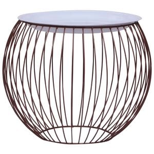 vidaXL Coffee Table | Gold, White | Metal, MDF | &Oslash; 51 cm | Detachable