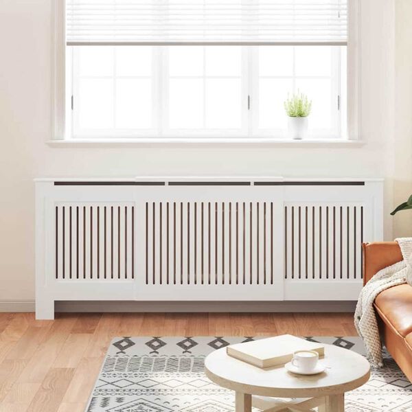 vidaXL Radiator Cover 2 pcs White 205 x 20.5 x 81.5cm Engineered Wood