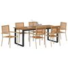 vidaXL Garden Dining Set 7 pcs Beige Solid Acacia Wood