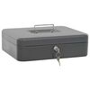 vidaXL Cash Box with Lock Dark grey 30 x 24 x 9 cm Steel