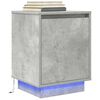 vidaXL Bedside Cabinets with LED Lights&nbsp;2 pcs Concrete Grey 38x34x50 cm