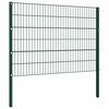 vidaXL Fence Panel with Posts Iron 1212x120 cm Green