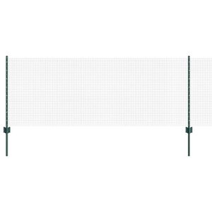 vidaXL Welded Wire Fence with Posts 25 x 0.8 m PVC-Coated Steel Green