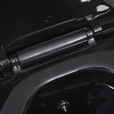 vidaXL Wall Hung Rimless Toilet with Bidet Function Ceramic Black