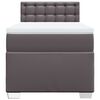vidaXL Box Spring Bed with Mattress Grey 90x200 cm Faux Leather