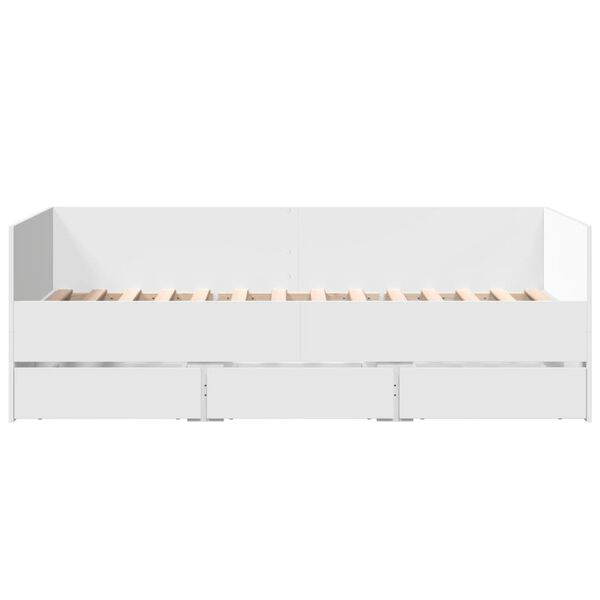 vidaXL Daybed with Drawers without Mattress White 90x190 cm Single