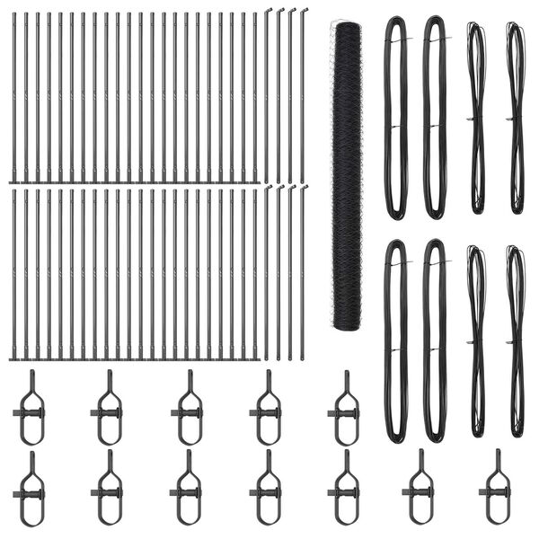 vidaXL Fence Post Grey 100 x 1.4 m (50 mm mesh) Steel and PVC