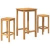vidaXL Outdoor Bar Set 3 pcs Untreated Solid Teak Wood