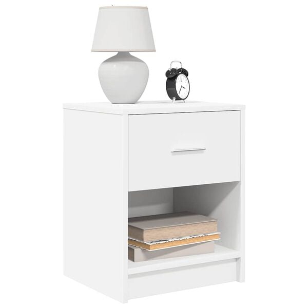 vidaXL Bedside Cabinet with Drawer White 40x34x50 cm