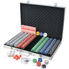 vidaXL Poker Set with 1000 Chips Aluminium