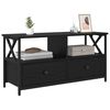 vidaXL TV Cabinet Black Oak 90 x 33 x 45 cm Engineered Wood and Steel