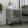 vidaXL Bedside Cabinet with Glass Door Concrete Grey 35x37x50 cm