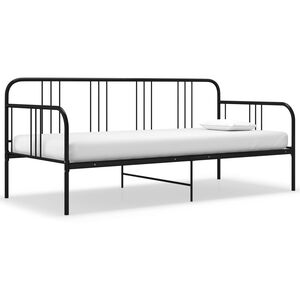 vidaXL Sofa Bed Frame | Black | Powder-coated metal | Single