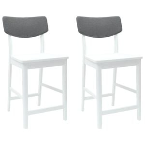 vidaXL Dining Chairs 2 pcs White 48 x 49 x 95 cm Solid Rubber Wood