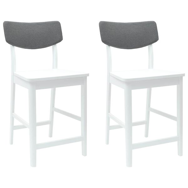 vidaXL Dining Chairs 2 pcs White 48 x 49 x 95 cm Solid Rubber Wood