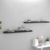 vidaXL Floating Wall Shelves 2 pcs Black 120x23.5x3.8 cm MDF
