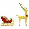 vidaXL Reindeer Pull Sleigh Warm white 70 x 26 x 128.5 cm Fabric