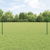 vidaXL Fence with Post Green 0.6 x 25 m Steel and PVC
