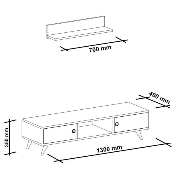 Homemania TV Stand Aspen 130x40x35 cm White