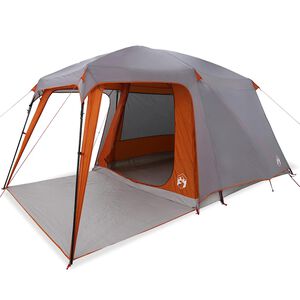 vidaXL Camping Tent with Porch Dome 5-Person Grey&Orange Waterproof