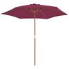 vidaXL Garden Parasol with Wooden Pole 270 cm Bordeaux Red