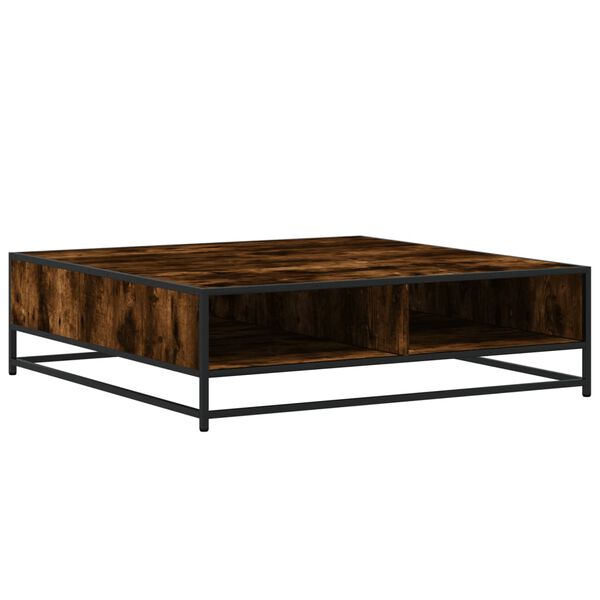 vidaXL Coffee Table Smoked Oak 100x100x30 cm Engineered Wood and Metal