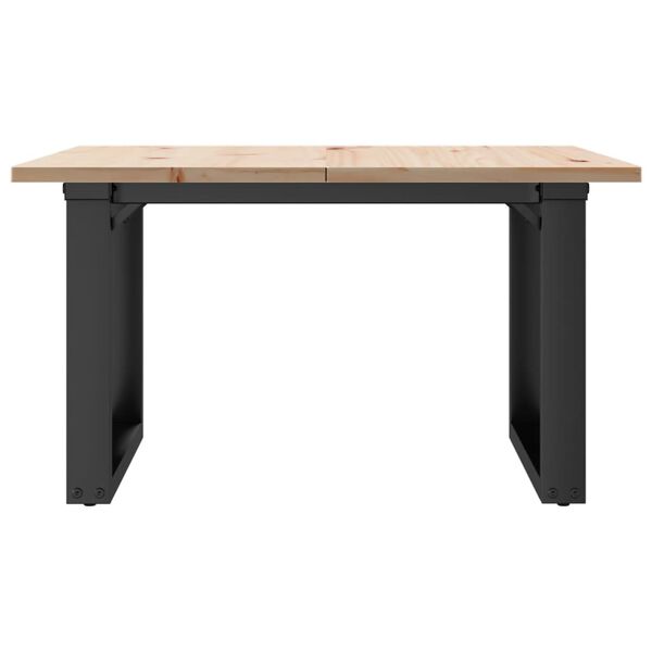 vidaXL Coffee Table O-Frame 70x70x40 cm Solid Wood Pine and Steel