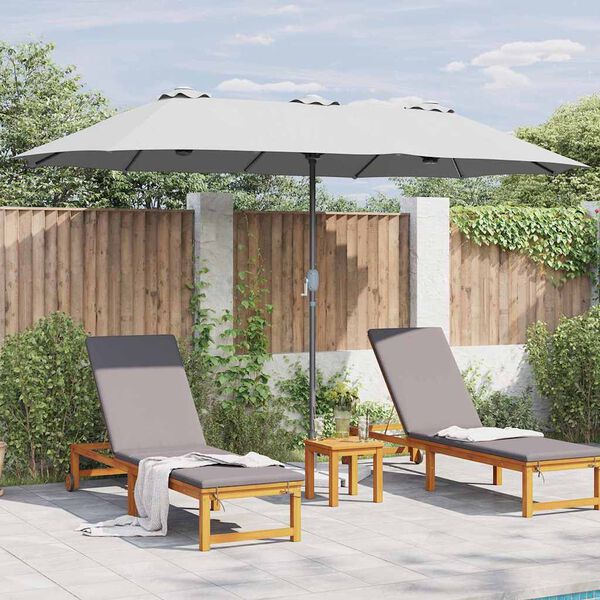 vidaXL Garden Parasol Sand 370 x 197 x 239 cm Polyester and Aluminium