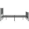 vidaXL Metal Bed Frame without Mattress with Footboard Black 120x200cm