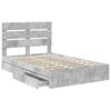 vidaXL Storage Bed Concrete Grey 135 x 190 cm Engineered Wood