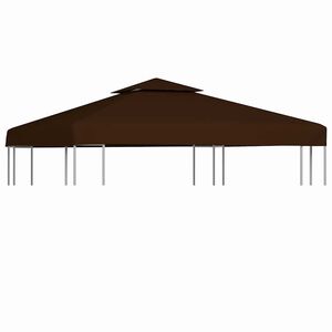 vidaXL 2-Tier Gazebo Top Cover 310 g/m&sup2; 3x3 m Brown