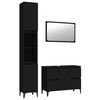 vidaXL 3 Piece Bathroom Furniture Set Black Engineered Wood