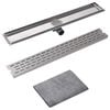 vidaXL Linear Shower Drain Line 830x140 mm Stainless Steel