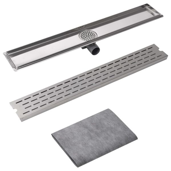 vidaXL Linear Shower Drain Line 830x140 mm Stainless Steel