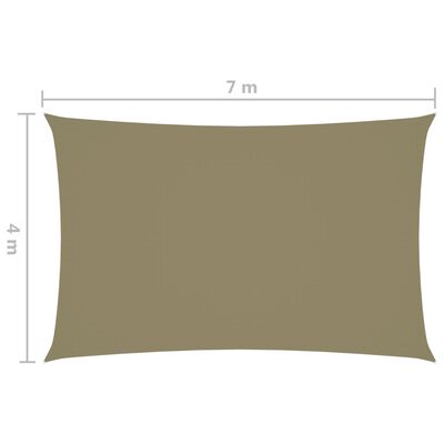 vidaXL Sunshade Sail Oxford Fabric Rectangular 4x7 m Beige