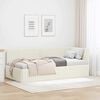vidaXL Corner Bed Frame with Headboard Cream 90 cm x 200 cm Velvet