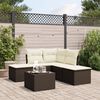 vidaXL 6 Piece Garden Sofa Set with Cushions Brown Poly Rattan