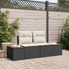 vidaXL Garden Sofa Black 184 x 62 x 85cm Poly Rattan