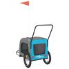 vidaXL Pet Bike Trailer Blue and Grey Oxford Fabric and Iron