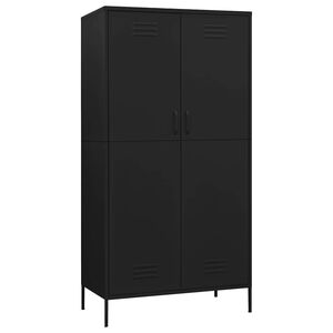 vidaXL Wardrobe | Black | Steel | Large | Wardrobe | Rectangular | Modern
