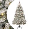 vidaXL Artificial Christmas Tree Green and White 300 cm PVC and Metal