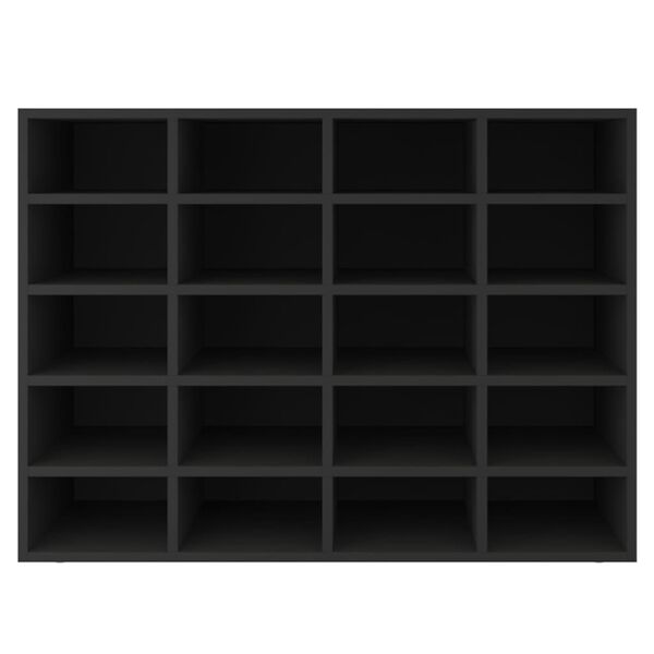 vidaXL Shoe Rack Engineered Wood 92x30x67.5 cm Black