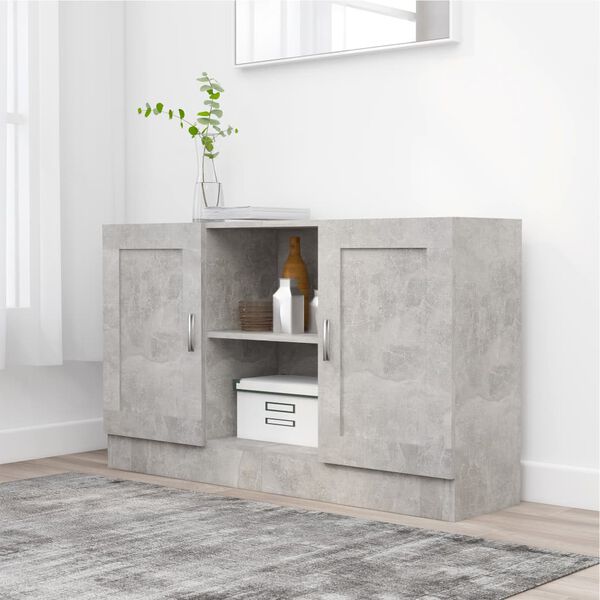 vidaXL Sideboard Concrete Grey 120x30.5x70 cm Engineered Wood