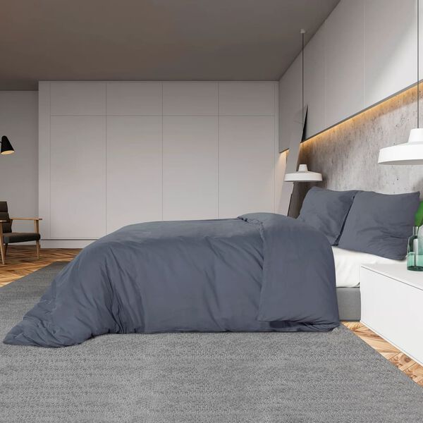 vidaXL Duvet Cover Set Anthracite 155x220 cm Cotton