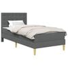 vidaXL Bed Frame with Mattress Dark Grey 90 x 190 cm Fabric