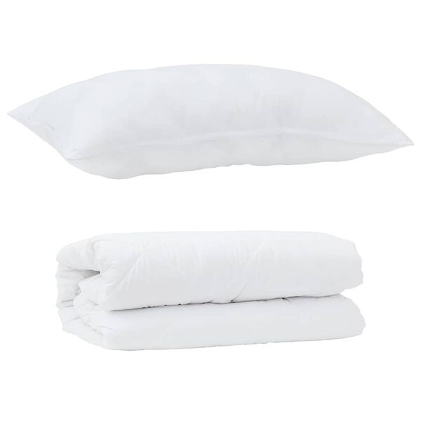 vidaXL Duvet Set with Pillow 2 pcs White Microfibre