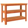 vidaXL Work Bench Wax brown 110.5 x 50 x 80 cm Solid pine wood